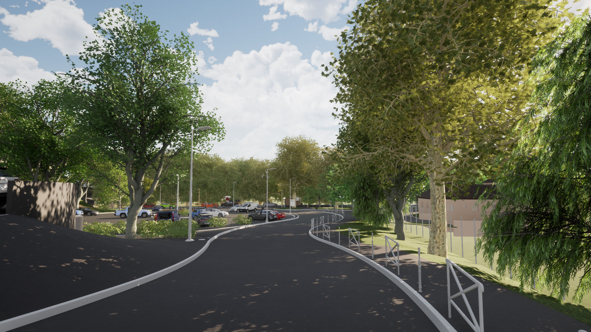 modélisation 3d du centre sportif de Puteaux - Allée des sports