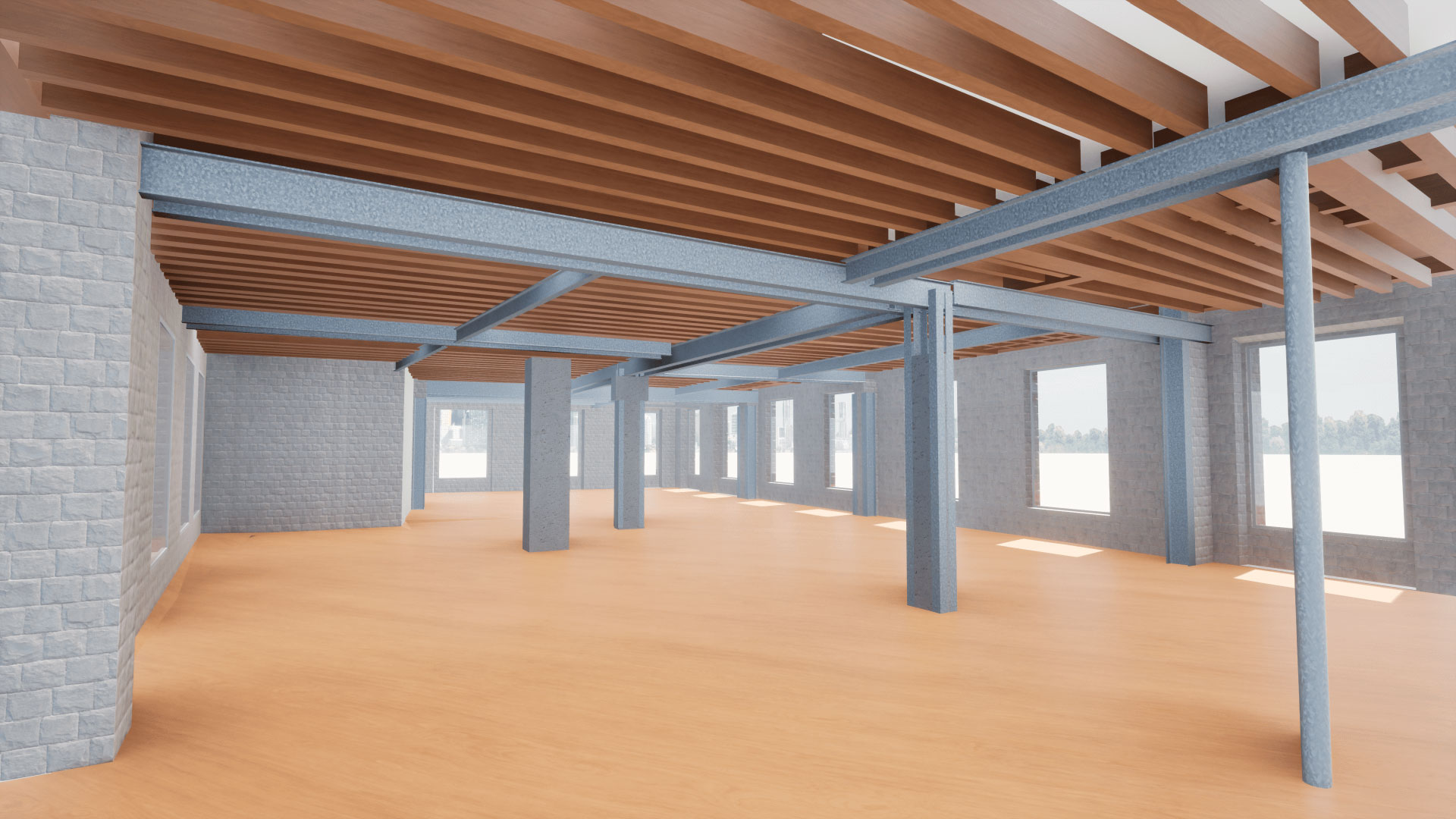 modélisation 3d de la rue Magdebourg - Charpente métallique