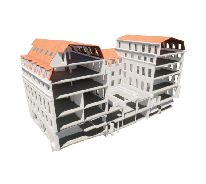 Coupe 3D du bâtiment Enghien