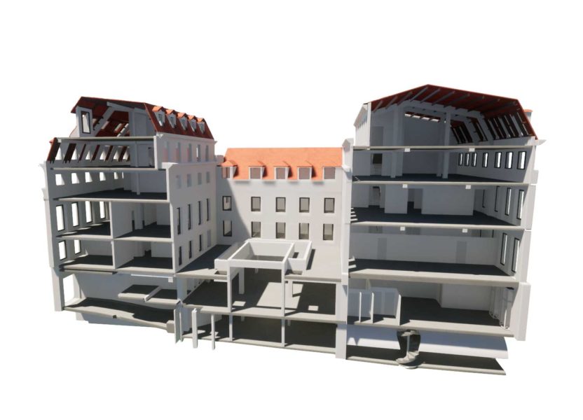 Coupe 3D du bâtiment Enghien