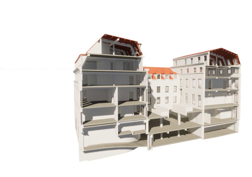 Coupe 3D du bâtiment Enghien