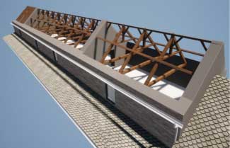 Les Haras de Rodez modélisation 3D Charpente