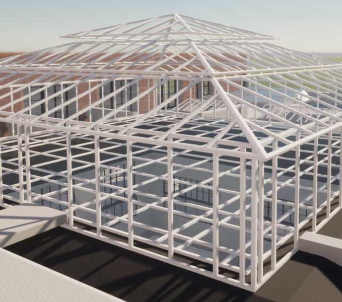 Verrière de l'Ilot-Perrée vue d'extérieur modélisation 3D
