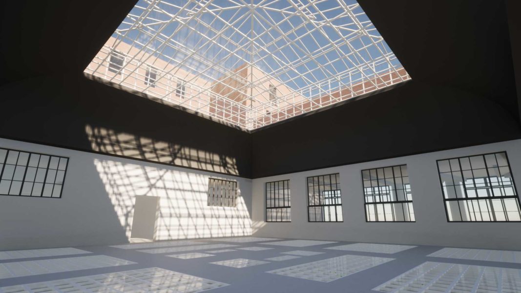 Verrière de l'Ilot-Perée vue de l'intérieur en 3D