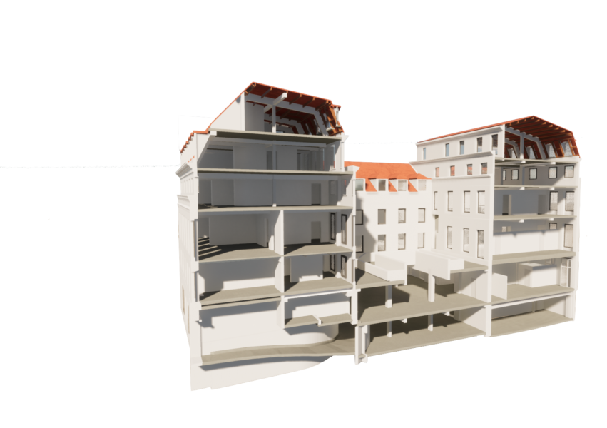 Coupe 3D du bâtiment Enghien