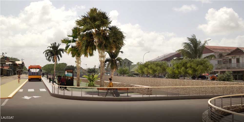 BHNS Cayenne Modélisation 3D canal Laussat