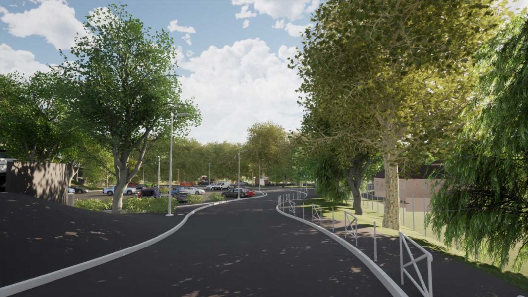 Centre sportif Puteaux, modélisation 3D accès voiture