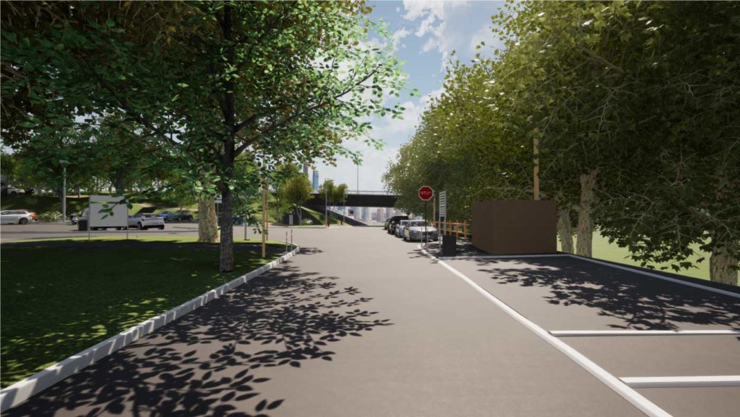 Centre sportif Puteaux, modélisation 3D accès voiture