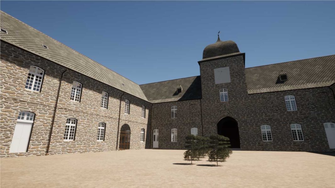 Les Haras de Rodez Modélisation 3D Cours intérieure