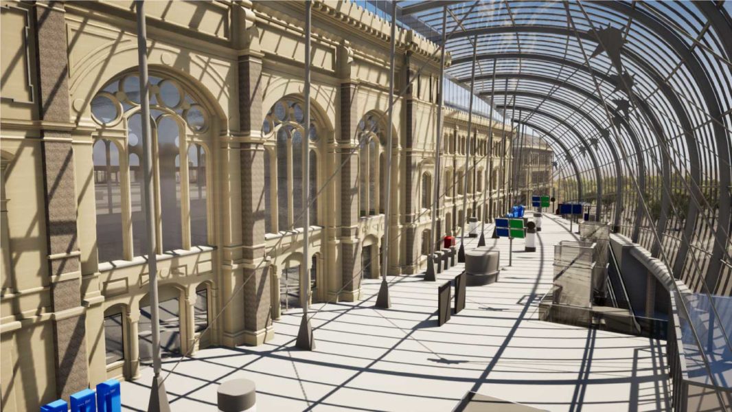 Gare de Strasbourg, modélisation 3D vue d'intérieur