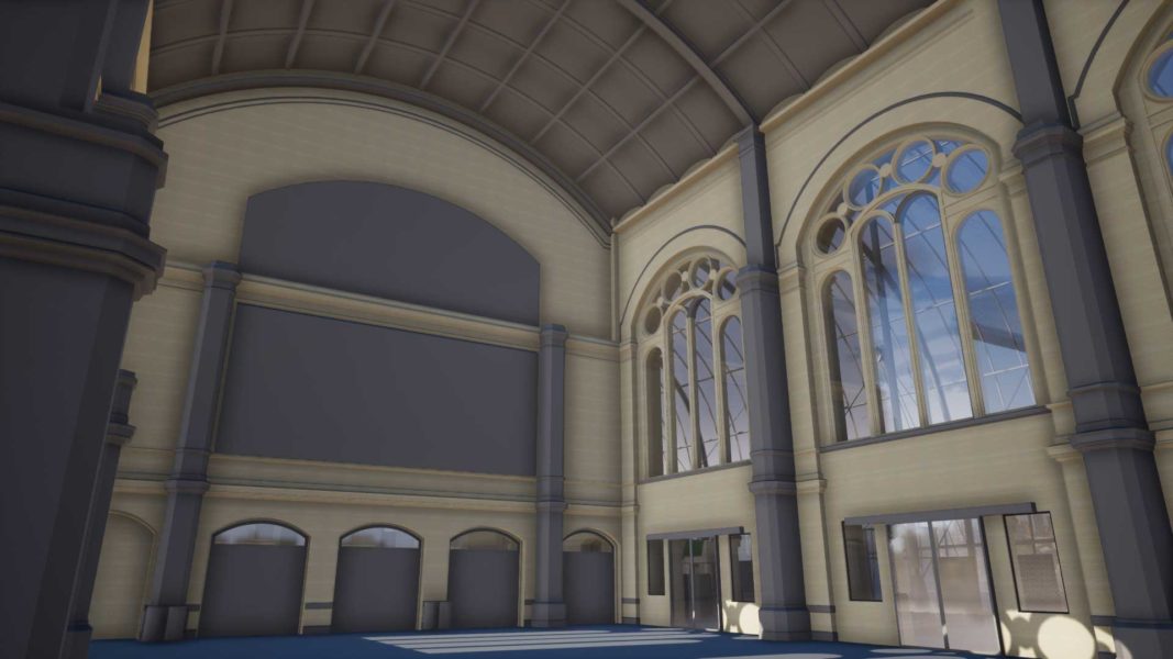 Gare de Strasbourg, modélisation 3D vue d'interieur