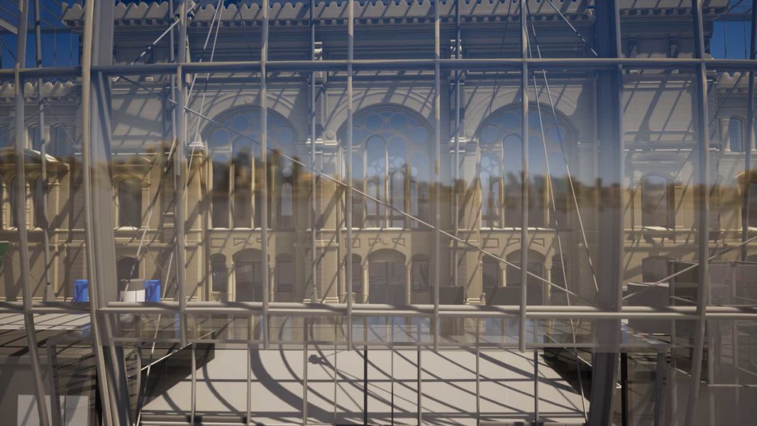 Gare de Strasbourg, modélisation 3D vue d'interieur