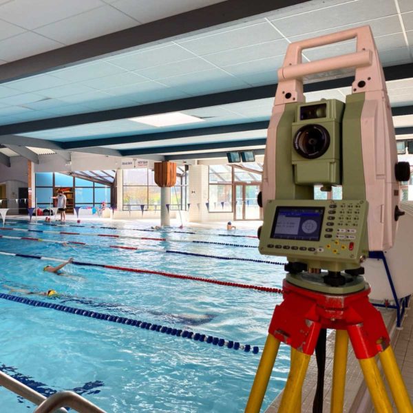 Polygonale avec station totale Piscine Géraldini Rodez