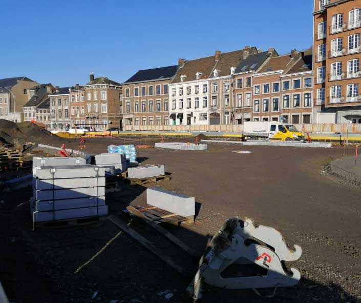 Chantier du tramway de Liège