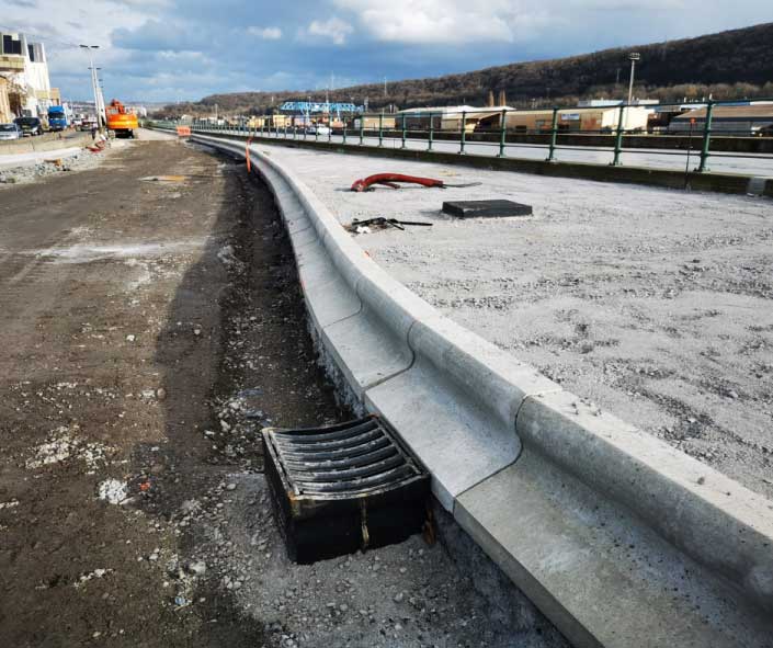 Chantier du tramway de Liège
