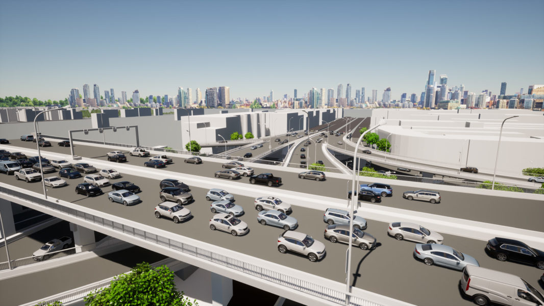 Echangeur Porte de la Chapelle en modélisation 3D