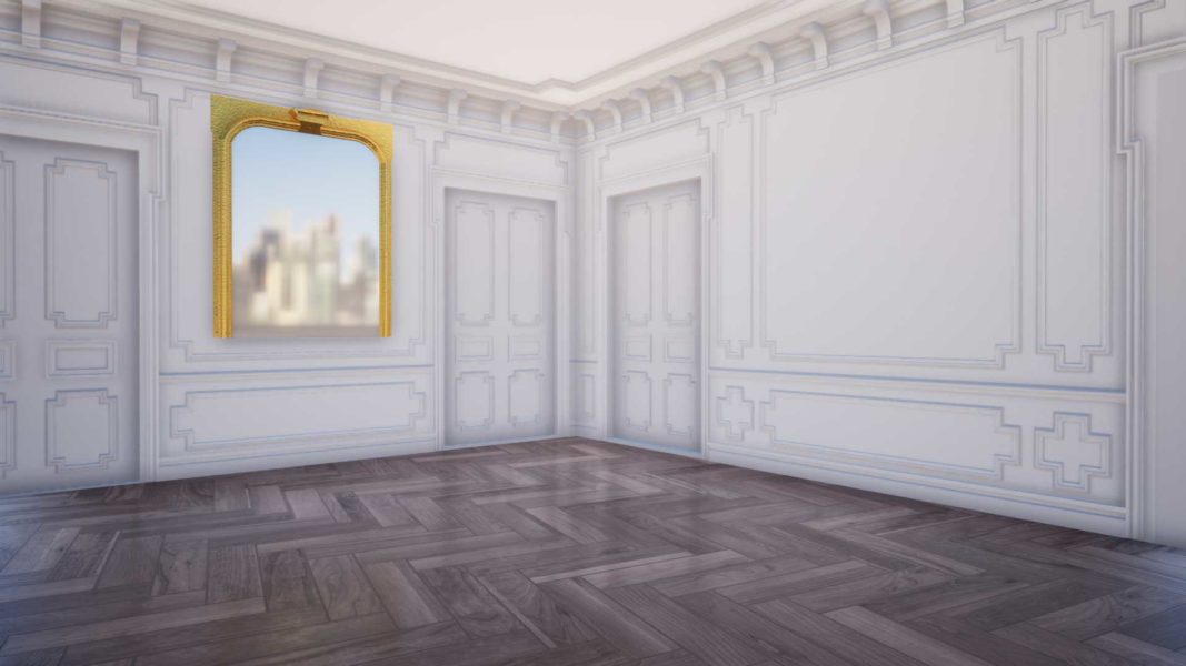 Vue 3D de l'intérieur d'un immeuble haussmannien, Place Saint-Michel