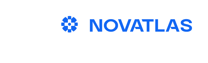Logo Novatlas Groupe blanc et bleu