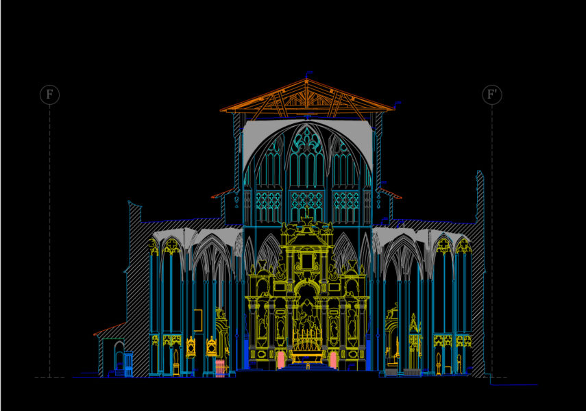 Cathédrale Saint Etienne de TOULOUSE, coupe