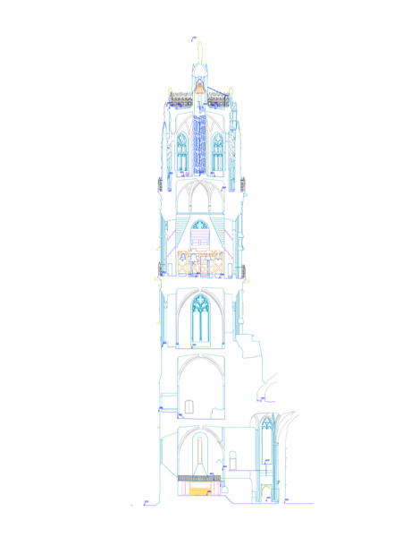 Cathédrale-de-Rodez-Patrimoine-plan en coupe
