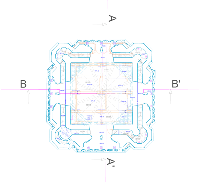 coupe clocher cathédrale de Rodez