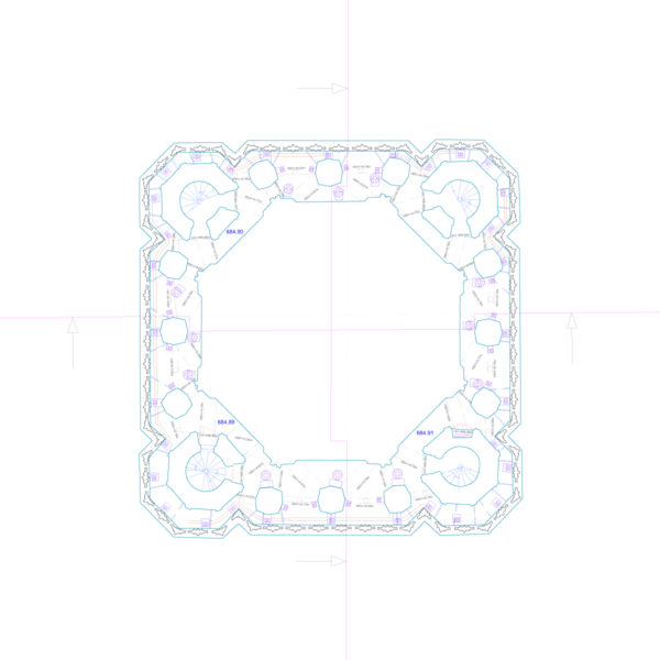 coupe clocher cathédrale de Rodez