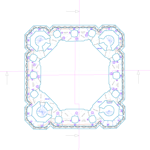 coupe clocher cathédrale de Rodez
